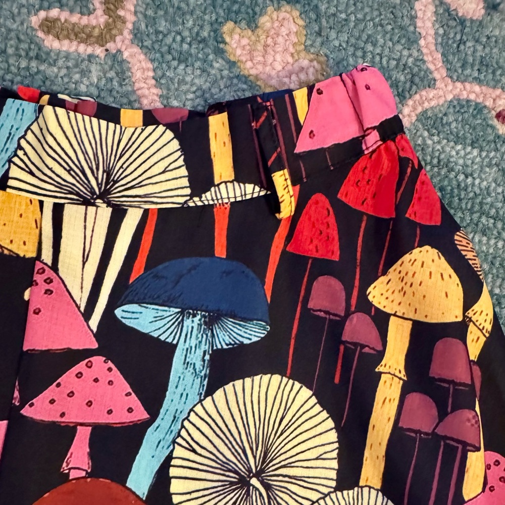 NWT LA Soul Mushroom Print Midi Skirt Sz M Retro Colorful Boho Hippie Sold Out - Picture 4 of 6